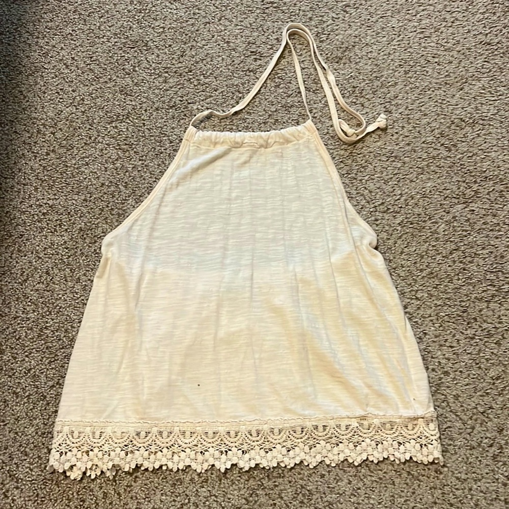 Super Soft Never Been Worn Element Cream Halter Top Medium